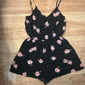 H&M Black Floral Jumpsuit
